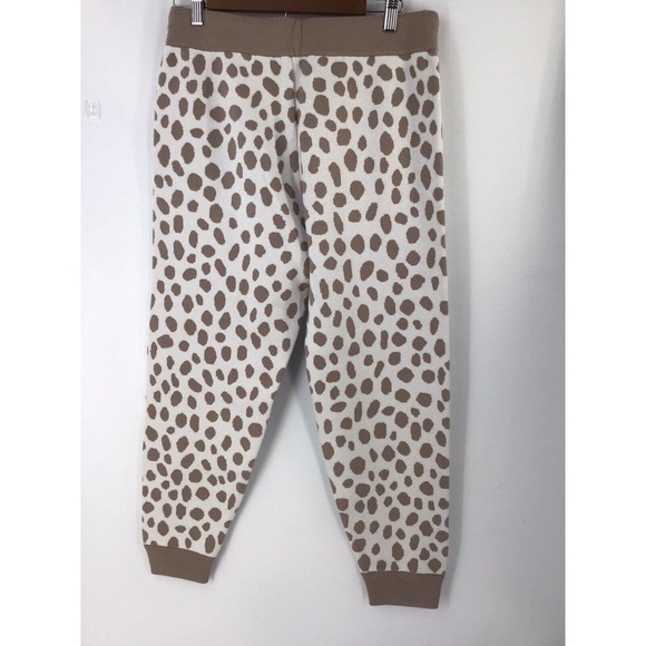 Ann Taylor Cream Taupe Animal Print Sweater Knit Jogger Pants New - Picture 6 of 12